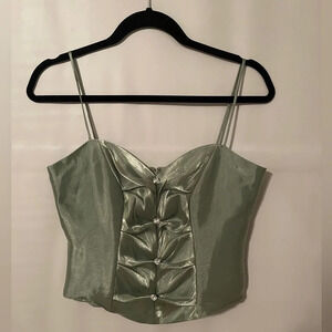 JR Nites Satin Green Top